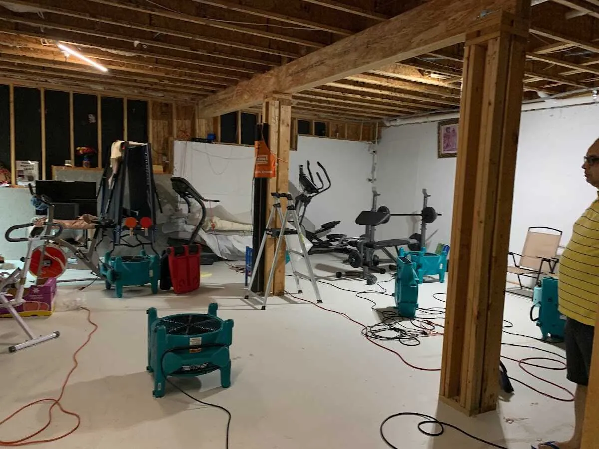 Basement drying equipment setup for Odor Removal & Deodorization in Mascoutah